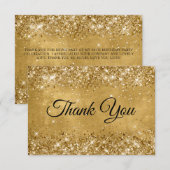 Carte De Remerciements Glittery Gold 50e anniversaire (Devant / Derrière)