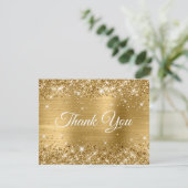Carte De Remerciements Glittery Gold Foil 40e anniversaire (Debout devant)