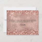 Carte De Remerciements Glittery Rose Gold 40th Birthday (Dos)