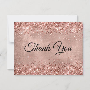 Carte De Remerciements Glittery Rose Gold 40th Birthday