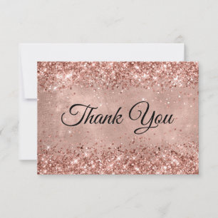 Carte De Remerciements Glittery Rose Gold 50th Birthday