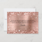 Carte De Remerciements Glittery Rose Gold Foil 40e anniversaire (Dos)
