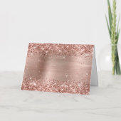 Carte De Remerciements Glittery Rose Gold Foil Classic Script Grazie (Dos)