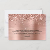 Carte De Remerciements Glittery Rose Gold Foil Script stylistique Anniver (Dos)