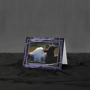 Carte De Remerciements Glitzy Foil   Indigo Midnight Purple Parties scint