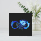 Carte De Remerciements Glowing infinity with blue rose (Debout devant)