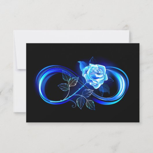 Carte De Remerciements Glowing infinity with blue rose (Devant)