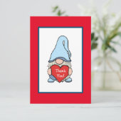 Carte De Remerciements Gnome avec coeur (Debout devant)