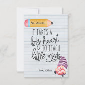 Carte De Remerciements Gnome de la reconnaissance avec cœur pour les ense (Devant)