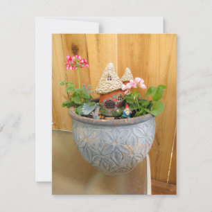 Carte De Remerciements Gnome géranium 03