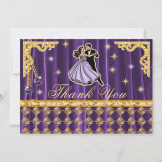 Carte De Remerciements Gold 65th Birthday Thank You with Dancers 