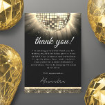 Carte De Remerciements Gold Black 60th Birthday Party 70's Disco Ball<br><div class="desc">Faites-vous plaisir avec notre Gold Disco 60th Birthday Carte de remerciements. Cette carte capte l'essence de l'ère disco, ajoutant une touche de glamour rétro et de nostalgie à vos expressions d'appréciation. Dans une tonalité violette vibrante, cette carte de remerciements respire l'énergie et le style. Le graphique de la boule disco...</div>