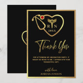 Carte De Remerciements Gold Black Modernisation de l'école de soins infir (Devant / Derrière)