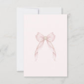 Carte De Remerciements Gold Blush Pink Bow Baptism (Dos)