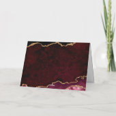 Carte De Remerciements Gold Burgundy Agate Mariage (Dos)