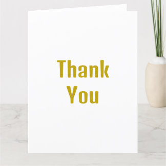 Carte De Remerciements Gold Color Calligraphy Nom professionnel