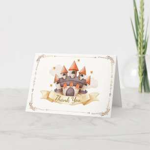 Carte De Remerciements Gold Elegant Fairytale Prince Castle Baby shower