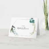Carte De Remerciements Gold Floral Tropical Green Bridal Party Thank You (Devant)