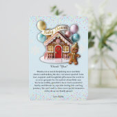 Carte De Remerciements Gold Gingerbread House Baby Shower (Debout devant)