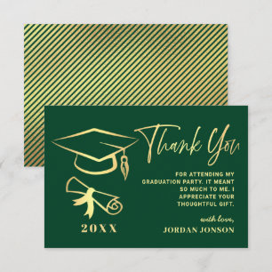 Carte De Remerciements Gold Green Modernisation
