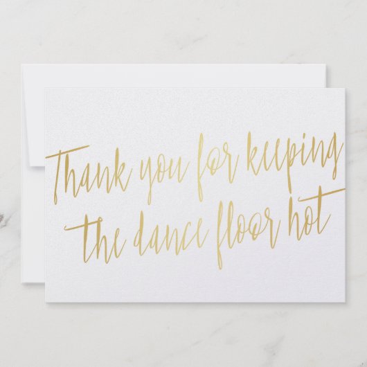 Carte De Remerciements Gold "Merci" pour groupe mariage, musicien ou DJ (Devant)