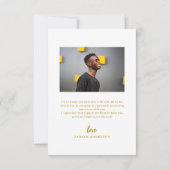 Carte De Remerciements Gold Modern Brush Script Simple Photo Graduation  (Dos)