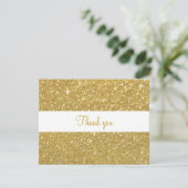 Carte De Remerciements Gold Parties scintillant Script Business (Debout devant)