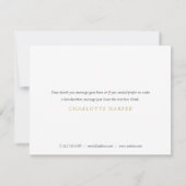 Carte De Remerciements Gold Parties scintillant Script Business (Dos)