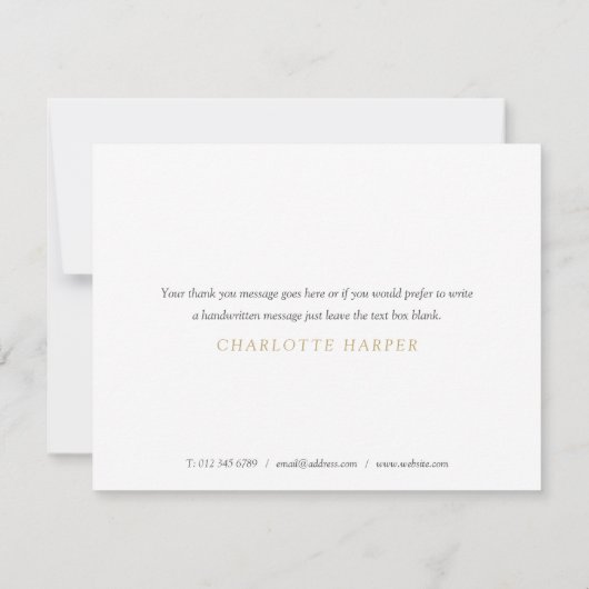 Carte De Remerciements Gold Parties scintillant Script Business (Dos)