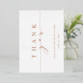 Carte de remerciements Gold Rose simple et élégant (Debout devant)