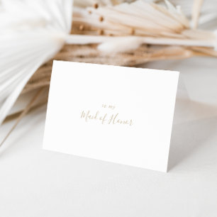 Carte De Remerciements Gold Simple Minimalist Bridal Party Thank You