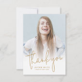 Carte De Remerciements Gold Simple Modern Script 2 Diplôme photo (Devant)