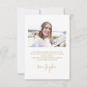 Carte De Remerciements Gold Simple Modern Script 2 Diplôme photo (Dos)