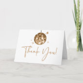 Carte De Remerciements Gold Sparkly Disco Ball Anniversaire (Devant)