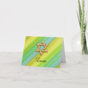 Carte de remerciements Gold Star Bleu Bleu Bleu Bl