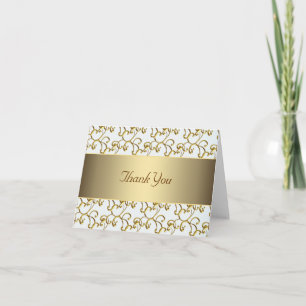 Carte De Remerciements Gold Swirl Gold Thank You Cards