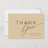 Carte De Remerciements Golden Beige Thank You Bridal Shower (Devant)