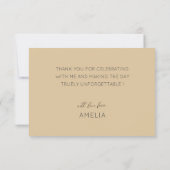 Carte De Remerciements Golden Beige Thank You Bridal Shower (Dos)