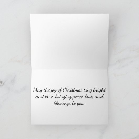 Carte De Remerciements Golden Bell – Merry Christmas Wishes (Intérieur)