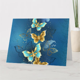 Carte De Remerciements Golden butterflies