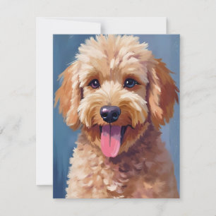 Carte De Remerciements Golden Doodle Peinture aquarelle de chien animal