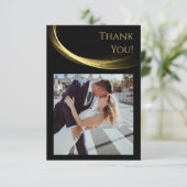 Carte de remerciements Golden Elegance-Flat (Debout devant)