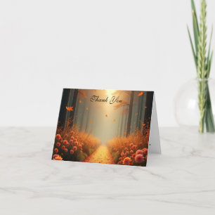 Carte De Remerciements Golden Ember Autumn Woodland Stroll