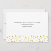 Carte De Remerciements Golden Love Hearts Confetti Script (Dos)