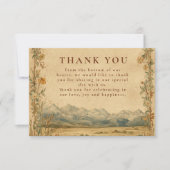 Carte De Remerciements Golden Meadow Mountain Wedding (Devant)