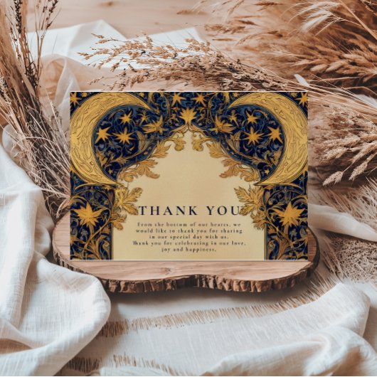 Carte De Remerciements Golden Moonlit Baroque Wedding