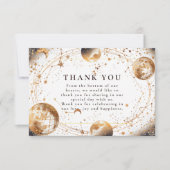 Carte De Remerciements Golden Moonlit Celestial Wedding (Devant)