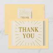 Carte de remerciements Golden Rays - Salutations É (Devant / Derrière)