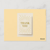 Carte de remerciements Golden Rays - Salutations É (Dos)