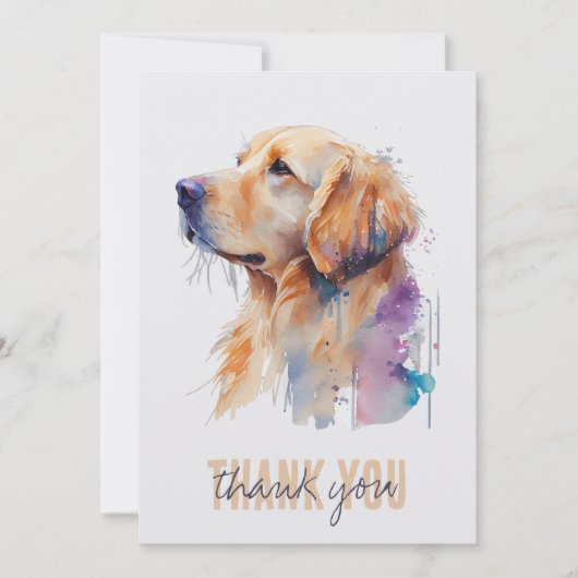 Carte de remerciements Golden Retriever (Devant)